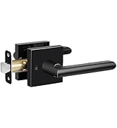 HOSOM Black Door Handle Interior Passage Door Lever for Hall and Closet Heavy Duty Reversible Doo...