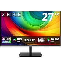 Z-Edge 27-inch 4K Gaming Monitor, 120Hz UHD 3840x2160 IPS Monitor, S274K 1ms MPRT Refresh Rate, 16.7...