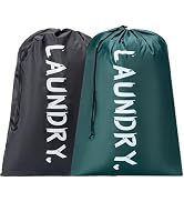 2 Pack XL Travel Laundry Bag, Machine Washable Dirty Clothes Organizer with Drawstring,Large Enou...