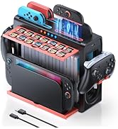 [Switch 2/1 Compatible]Organizer and Charging Station for Nintendo Switch 2, Charger Dock for Joy...