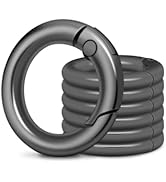 12 Pack Small Spring O Ring, Metal Key Ring Hook Small Round Carabiner Clip for Dog Tags Clip Par...