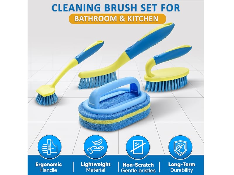 4-Piece Bristle Cleaning Brush Set