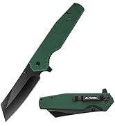 FLISSA Folding Knife, 4-3/4" Reverse Tanto Folding Pocket Knife, Black Stonewash Blade, G10 Handl...