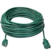 Clear Power 80 ft Outdoor Extension Cord 16/3 SJTW, Lawn &amp; Garden Green Cable for Christmas Decor...