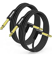 HOSONGIN Guitar Cable 6.6 feet 2 Pack - 1/4 Inch Electric Instrument Cable Bass AMP Cord for Elec...