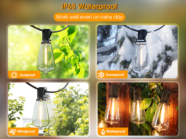 waterproof outdoor string lights