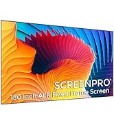 SCREENPRO 150inch ALR Ambient Light Rejecting Wall Mount Projector Screen for Laser Projector &amp; U...