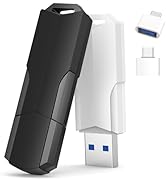 32GB Flash Drives 2 Pack Wooolken USB 3.0 Thumb Drives with USB C Adapters and Lanyards, Memory S...