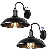 RIIGOOG 2-Pack Dusk to Dawn Outdoor Wall Sconces, Exterior Gooseneck Barn Light Fixtures Waterpro...