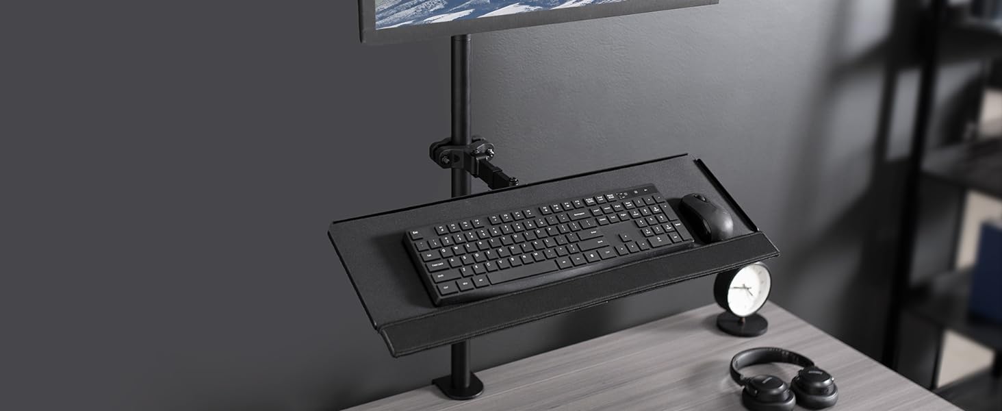 Pole clamp keyboard tray