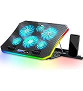 TopMate C12 Laptop Cooling Pad RGB Gaming Notebook Cooler for Desk and Lap Use, Laptop Fan Stand ...