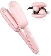 NOVUS Wave Curling Iron, Beach Waves Curling Wand, Ionic Hair Waver with Anti-Scald Hair Crimper,...