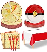 Cartoon Animation Plates and Napkins Party Supplies | 25 7inch Dessert Plates | 25 9inch Disposab...