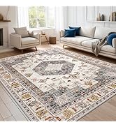 HappyTrends 5x7 Boho Area Rug Large Non Slip Washable Area Rugs Bohemian Vintage Carpet Outdoor R...