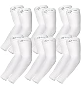 BHYTAKI 6 Pairs Sun Protection Arm Sleeves for Men Women Teenager, UPF 50 Arm Compression UV Slee...