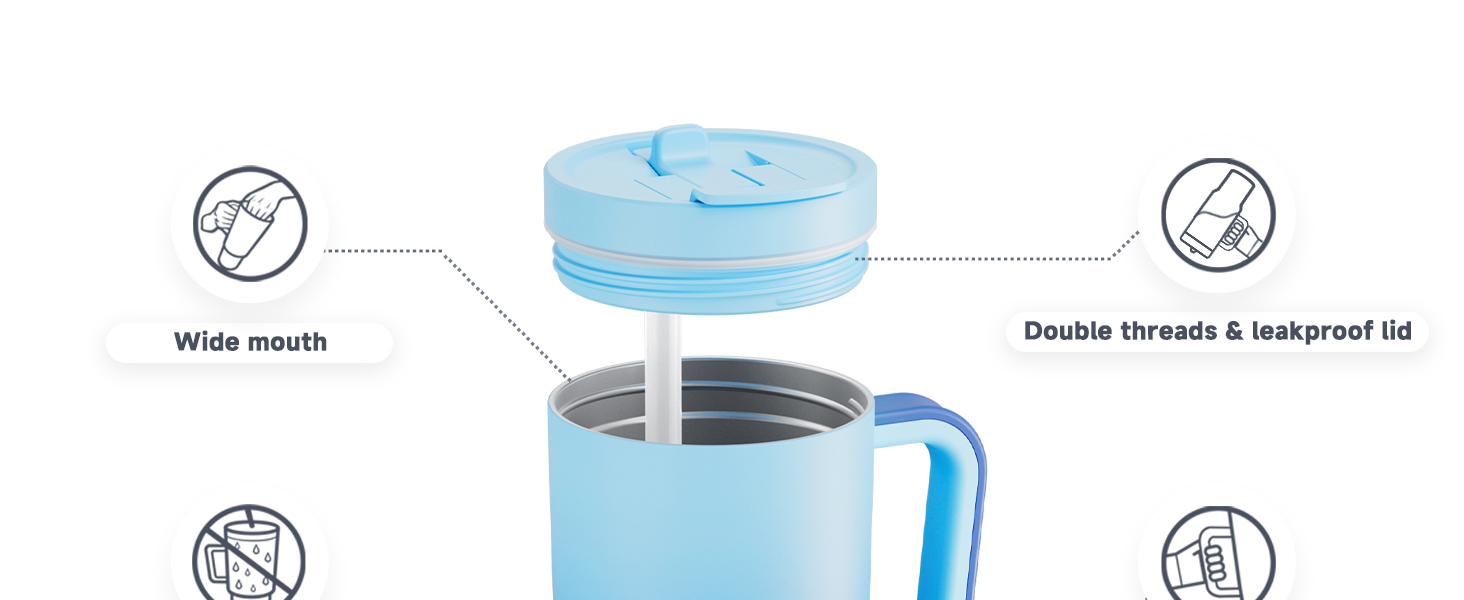 32 oz Tumbler with Handle and Flip Straw