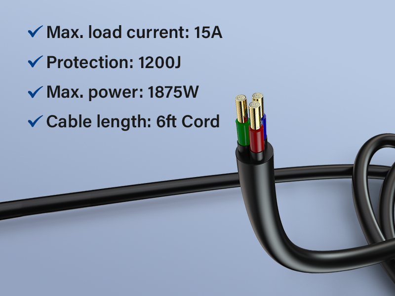 Geeni SW008 Surge Protector Thick Cord