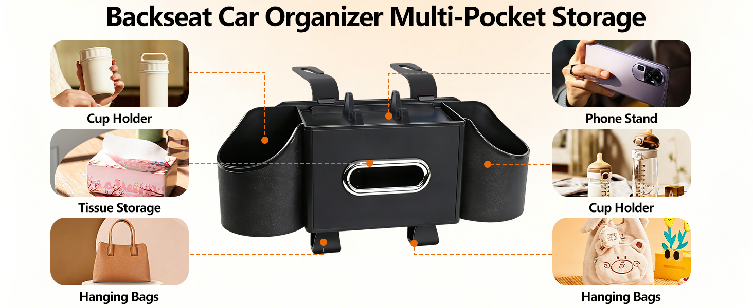 3-in-1 Car Backseat Organizer