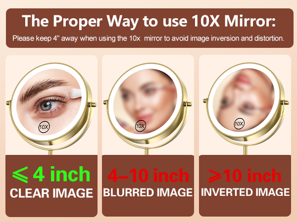 magnified makeup mirror with lights