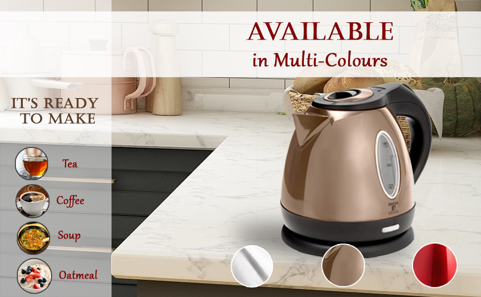electric water kettle available in multi colours