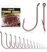 Dovesun Octopus Hooks Fishing Hooks 50-100PCS Black Red Octopus Hooks for Saltwater Freshwater #1...