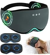 LC-dolida Bamboo Cotton Bluetooth Sleep Mask, 2 in 1 3D Soft Sleep Mask with Sleep Headphones, Sl...