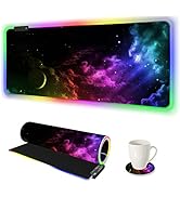 AIMSA Large RGB Gaming Mouse Pad, Keyboard Mousepad Led Extended 35.4 x 15.8 inch Non-Slip Rubber...