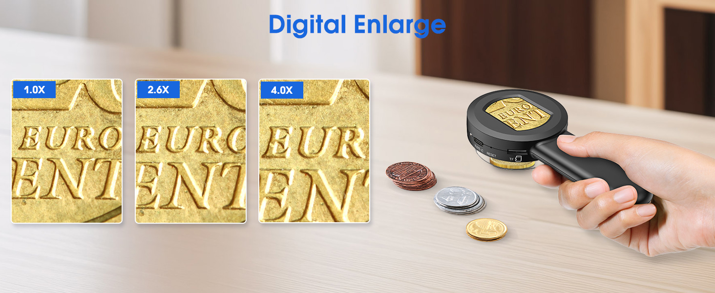 100X Pocket Handheld Mini Portable Digital Microscope Kid Adult Screen Lights Coin Trichomes Jewelry