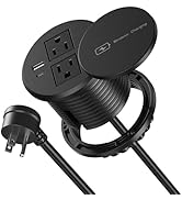 3 Inch Desk Hole Recessed Power Grommet with 15W Wireless Charger Cover, 20W USB-C Fast Charging ...