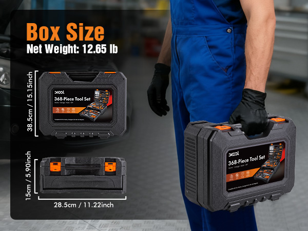XOOL 368 Piece Home Repair Tool Kit with Drawer Toolbox
