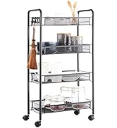 JANE EYRE Rolling Utility Storage Rack Cart on Wheels, Trolley Carft cart, Multi-Purpose Organize...
