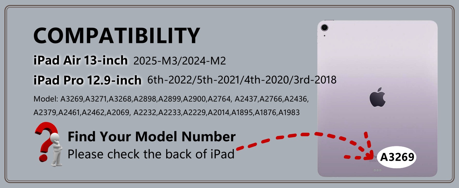 Keyboard Case for iPad Air 13
