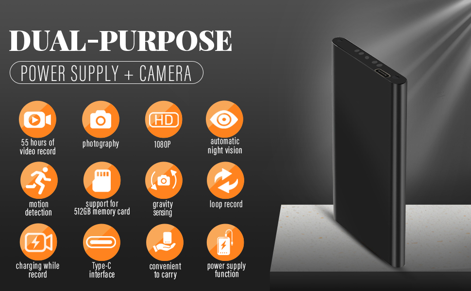 Dual-Purpose: Power Supply / Record Cam
