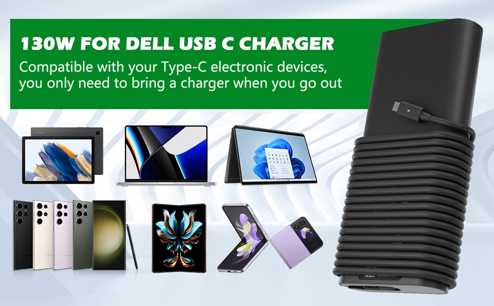 For Dell 130W Laptop charger usb c