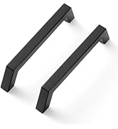 Estmoon 30 Pack 5 Inch Matte Black Cabinet Handles - Kitchen Cabinet Handles Modern Square Stainl...