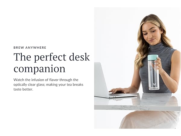 ever vessel glass multi tea flask and water bottle perfect desk companion