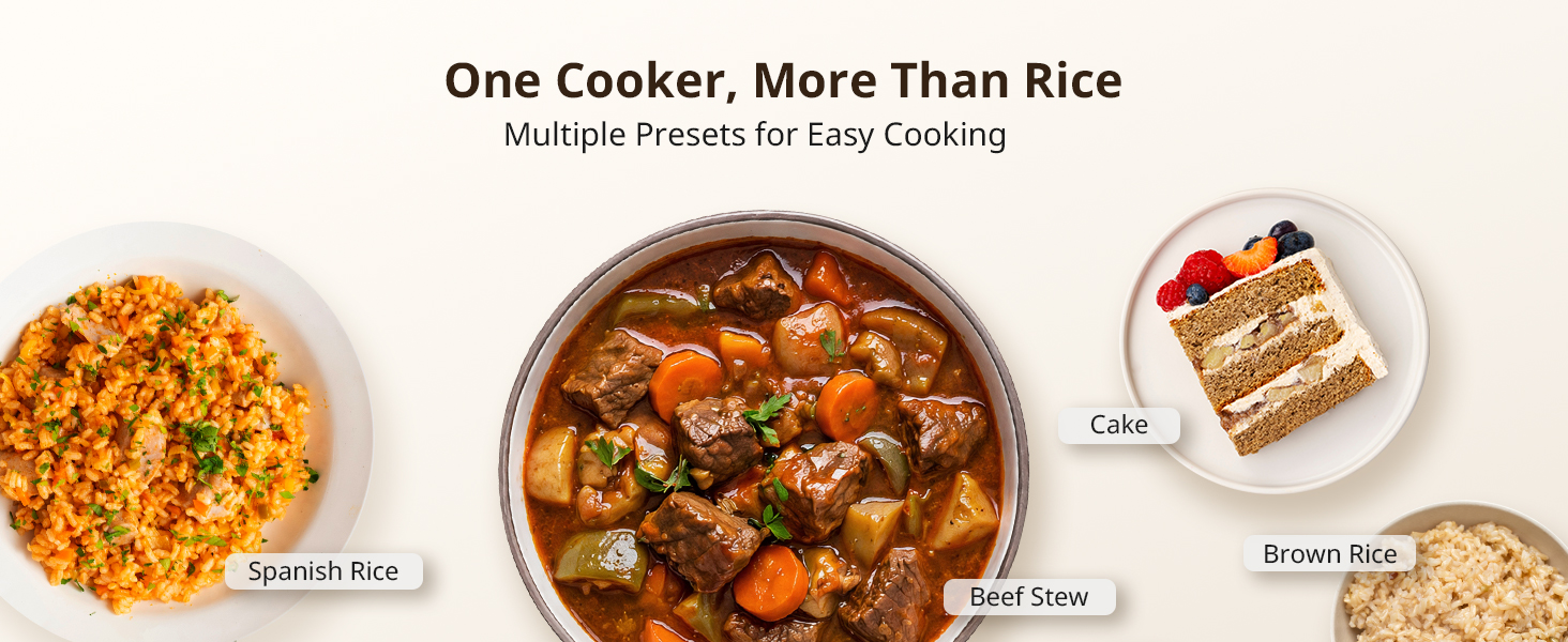 One cooker, more than rice - multiple presets for easy cooking
