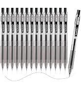 Shuttle Art Black Gel Pens, Ink Glide Series 15 Pack Retractable 0.5mm Fine Point Rollerball Gel ...
