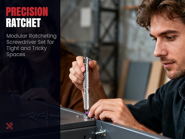 Ratchet Screwdriver Set, magnetic Screwdriver sets, S2 Steel Bits, DIY Combination Flexible Shaft