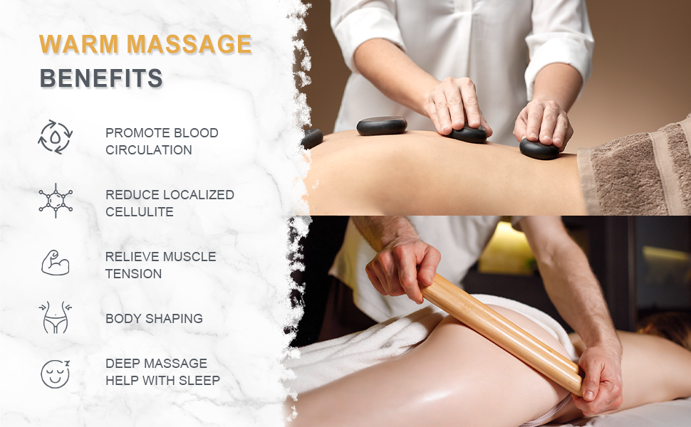 bamboo sticks/rocks heating