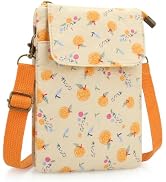 JINSI Small Floral Crossbody Bag for Women, Cell Phone Wallet Purse | Soft cotton, layered storag...