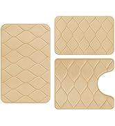 Colorxy Memory Foam Bathroom Rugs - Water Absorbent, Super Soft Non-Slip Bath Mat, Washable Ogee ...