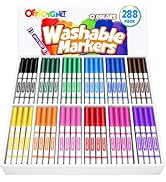 Officygnet 288 Count Washable Markers Bulk, Coloring Markers for Kids, Thin Marker Bulk in 
