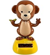 Kryoflare Solar Powered Dancing Monkey Figure, Car Dashboard Decoration, Desktop Decor for Auto S...