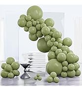 PartyWoo Sage Green Balloons, 85 pcs Retro Green Balloons Different Sizes Pack of 18 Inch 12 Inch...