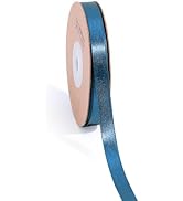 LaRibbons Navy Satin Ribbon 3/8 Inch 25 Yards Luxury Double Faced Blue Silk Ribbon for Flower Bou...