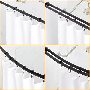 black shower hooks