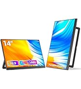 Veout Portable Monitor 14 Inch Ultra-Slim IPS FHD 1920 * 1080P USB C HDMI Travel Monitor for Lapt...