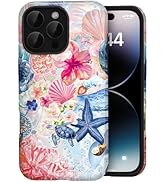 Amzfield Compatible with iPhone 16 Pro Max Case, Aesthetic Summer Phone Case Cute Flower Shell Tu...