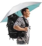 G4Free Liteflex Hiking Umbrella Mini Compact Ultralight Collapsible Reflective Silver Trekking Ba...